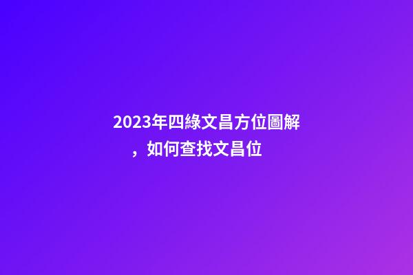 2023年四綠文昌方位圖解，如何查找文昌位